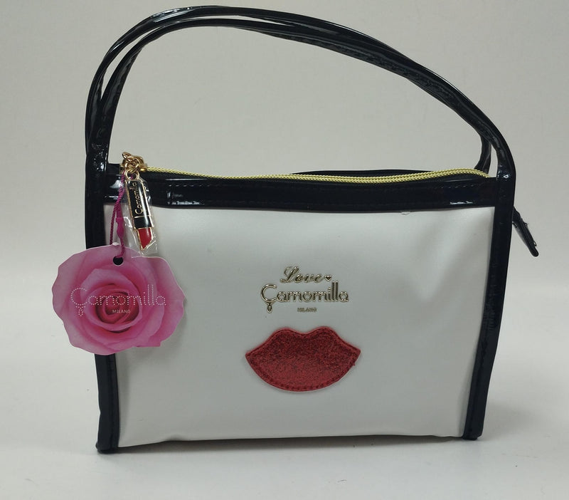 Busta s con manici be chic di camomilla milano  cod. 02107 bianco/ rosa