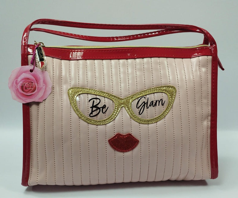 Busta L con manici be chic di camomilla Milano  cod. 02068 bianco / rosa