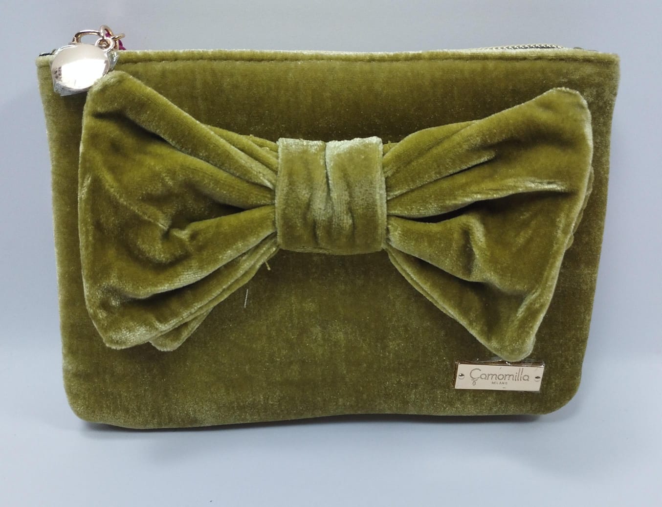 Busta piatta s warm velvet di camomilla Milano cod. 01265 arancione/fucsia/gialla/viola/verde/blu