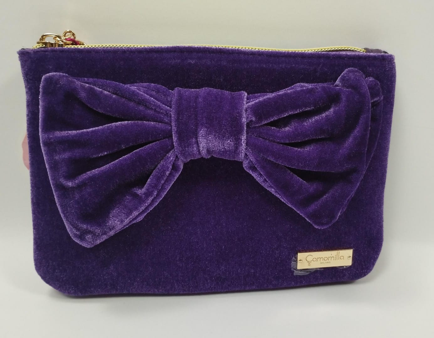 Busta piatta s warm velvet di camomilla Milano cod. 01265 arancione/fucsia/gialla/viola/verde/blu