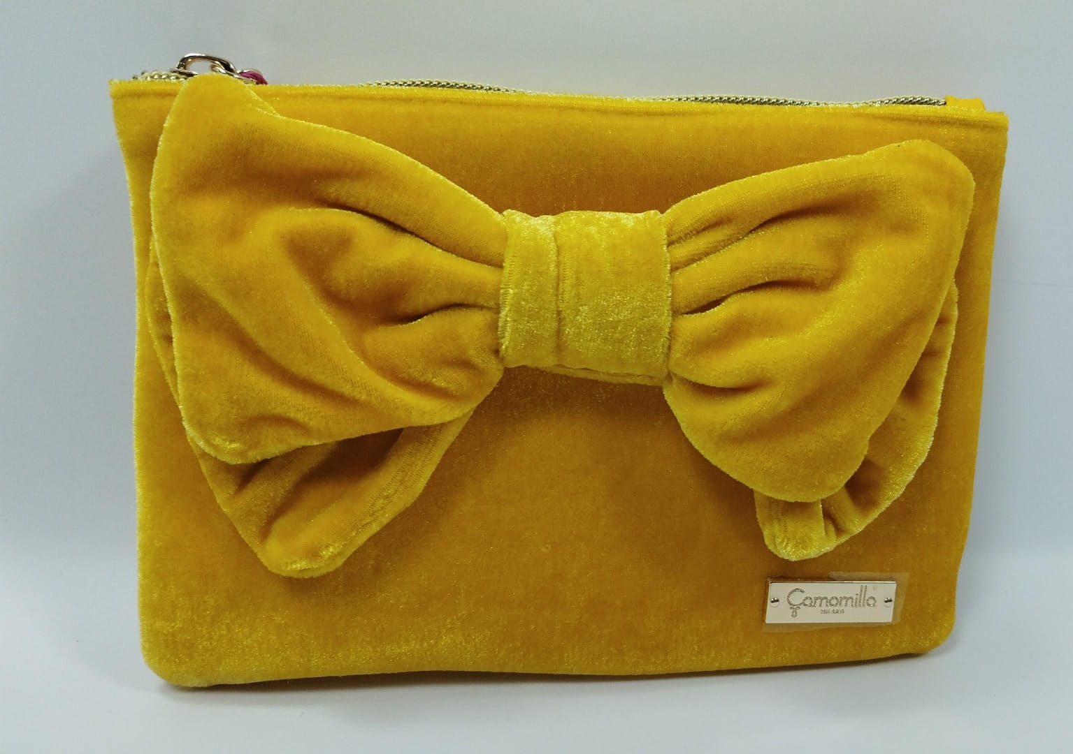 Busta piatta s warm velvet di camomilla Milano cod. 01265 arancione/fucsia/gialla/viola/verde/blu