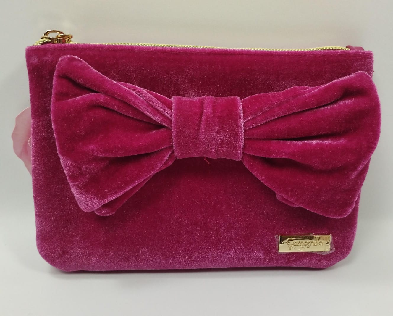 Busta piatta s warm velvet di camomilla Milano cod. 01265 arancione/fucsia/gialla/viola/verde/blu