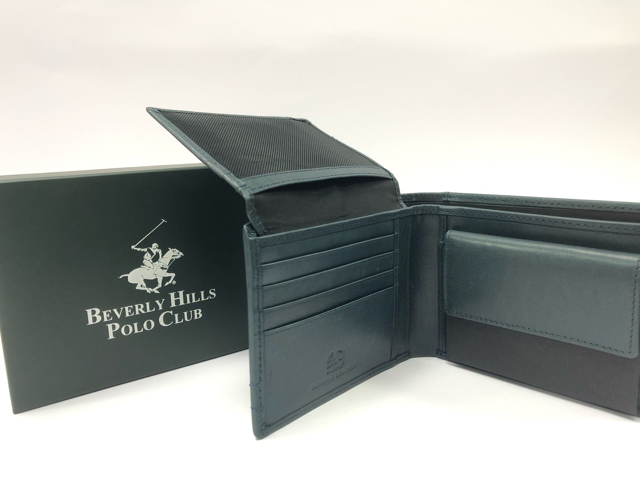 Portafoglio uomo di beverly hills polo club bh-1743 blu/nero/marrone