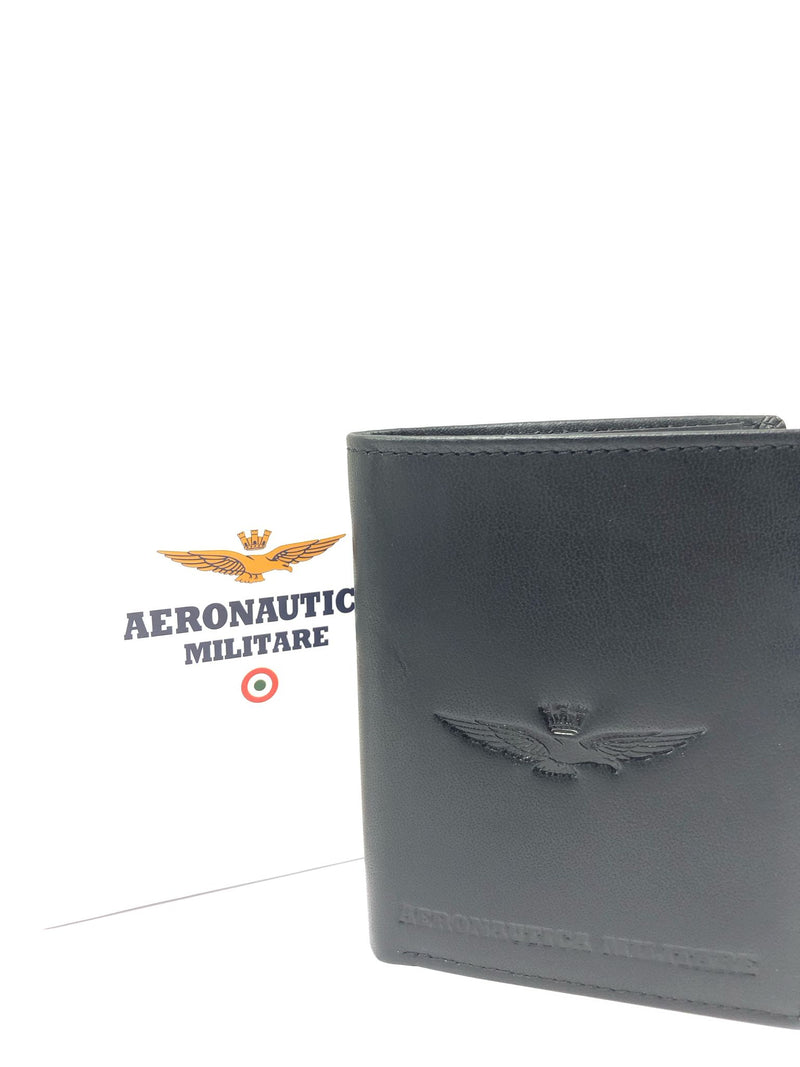 Portafoglio uomo di aeronautica militare am-244 moro/nero