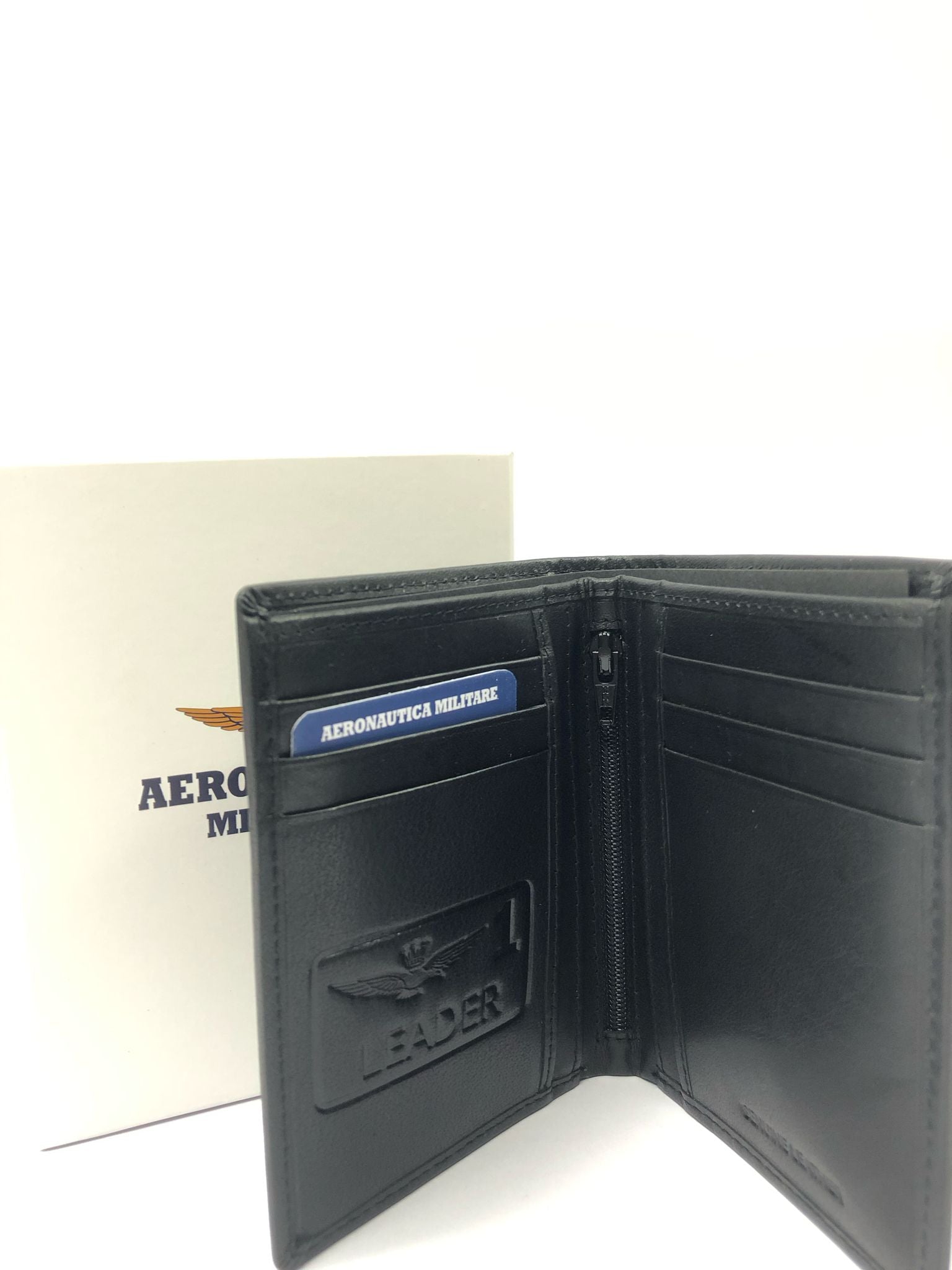 Portafoglio uomo di aeronautica militare am-244 moro/nero