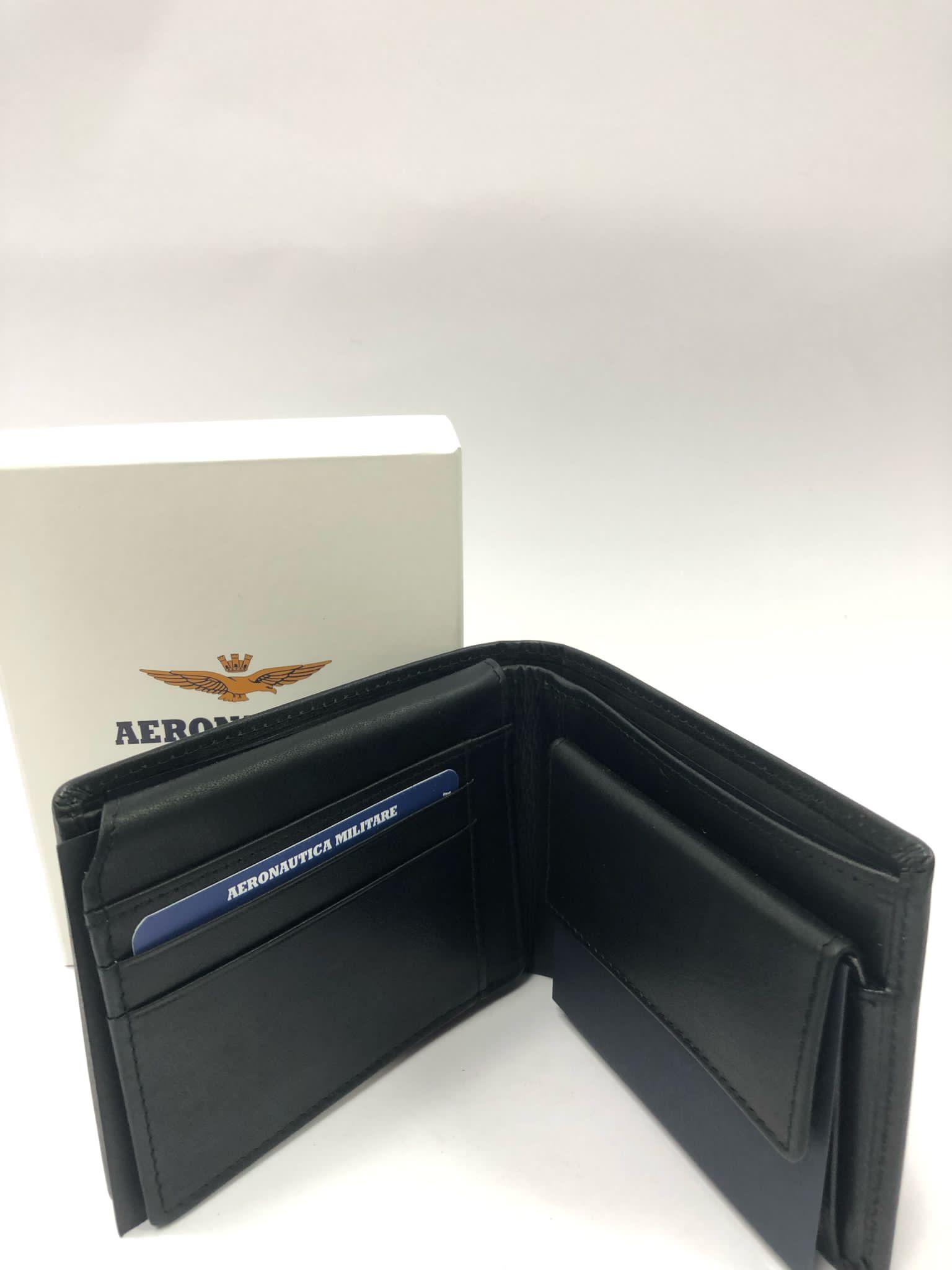 Portafoglio uomo di aeronautica militare am-242 marrone/ nero