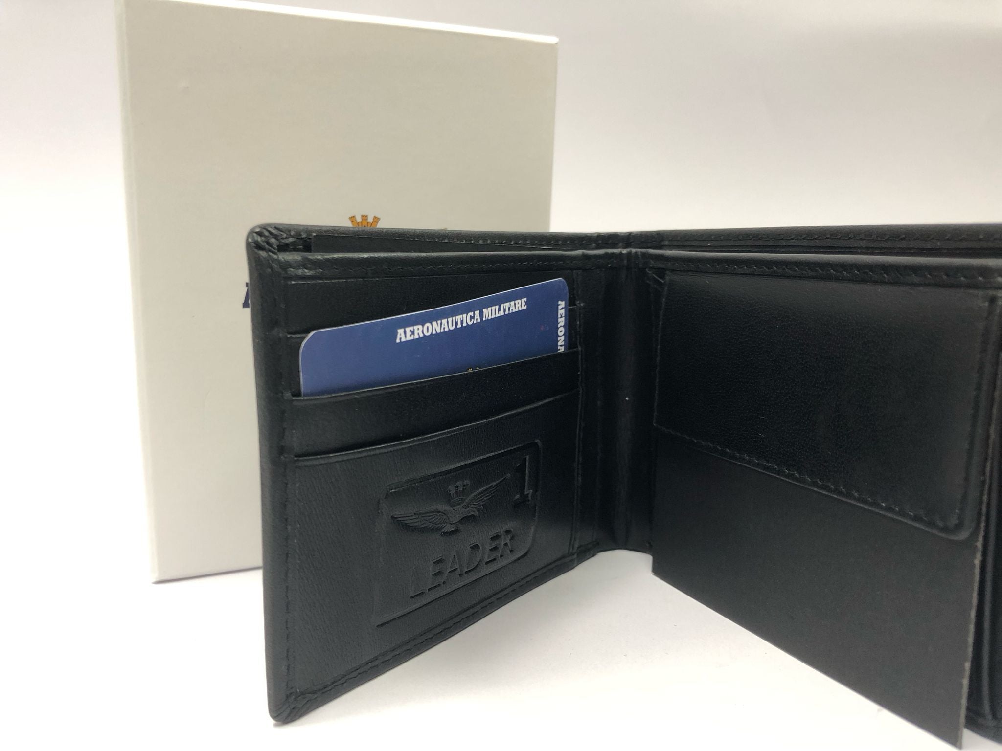Portafoglio uomo di aeronautica militare am-241 moro /nero