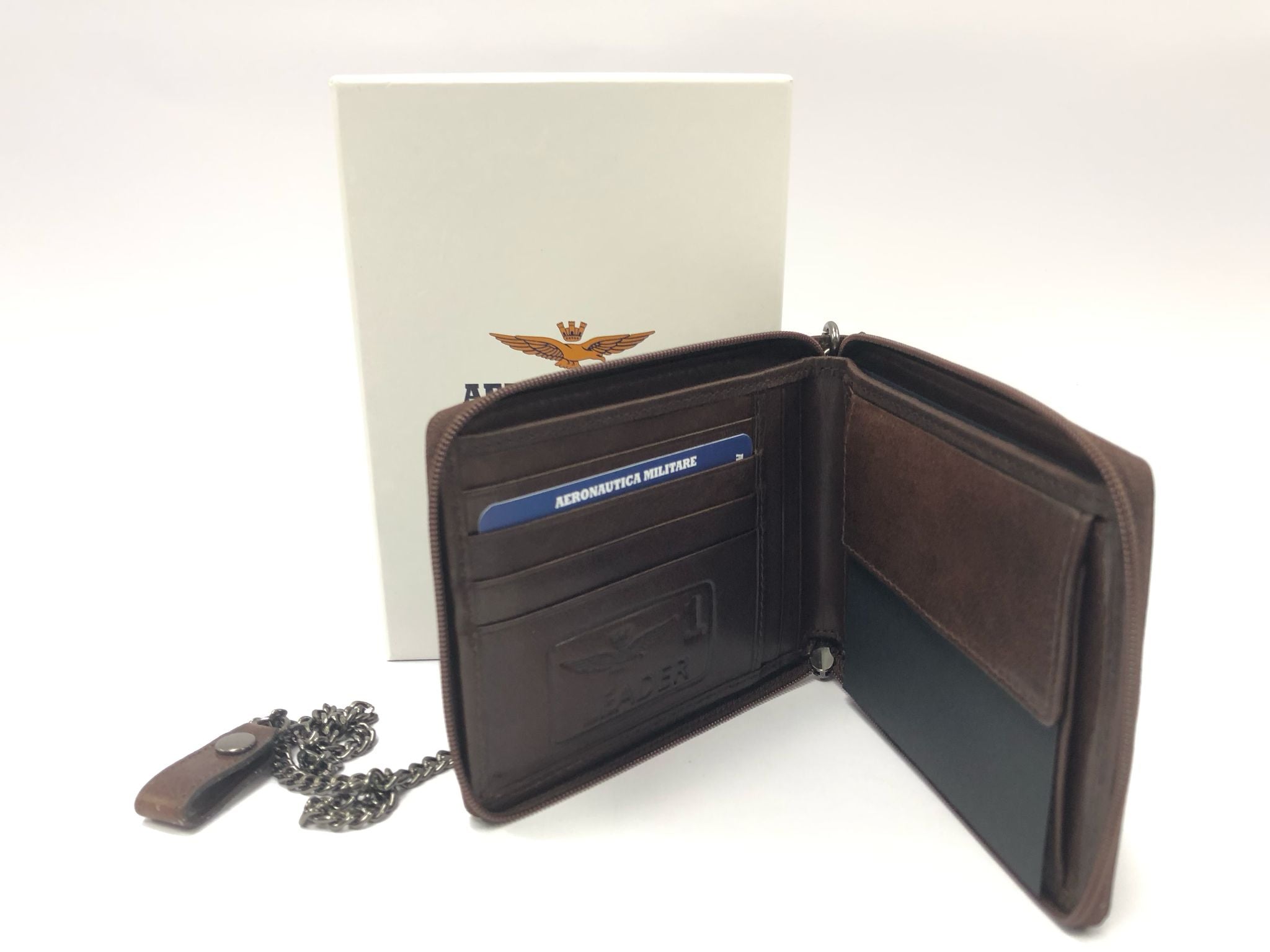 Portafoglio uomo di aeronautica militare am-243 moro/nero