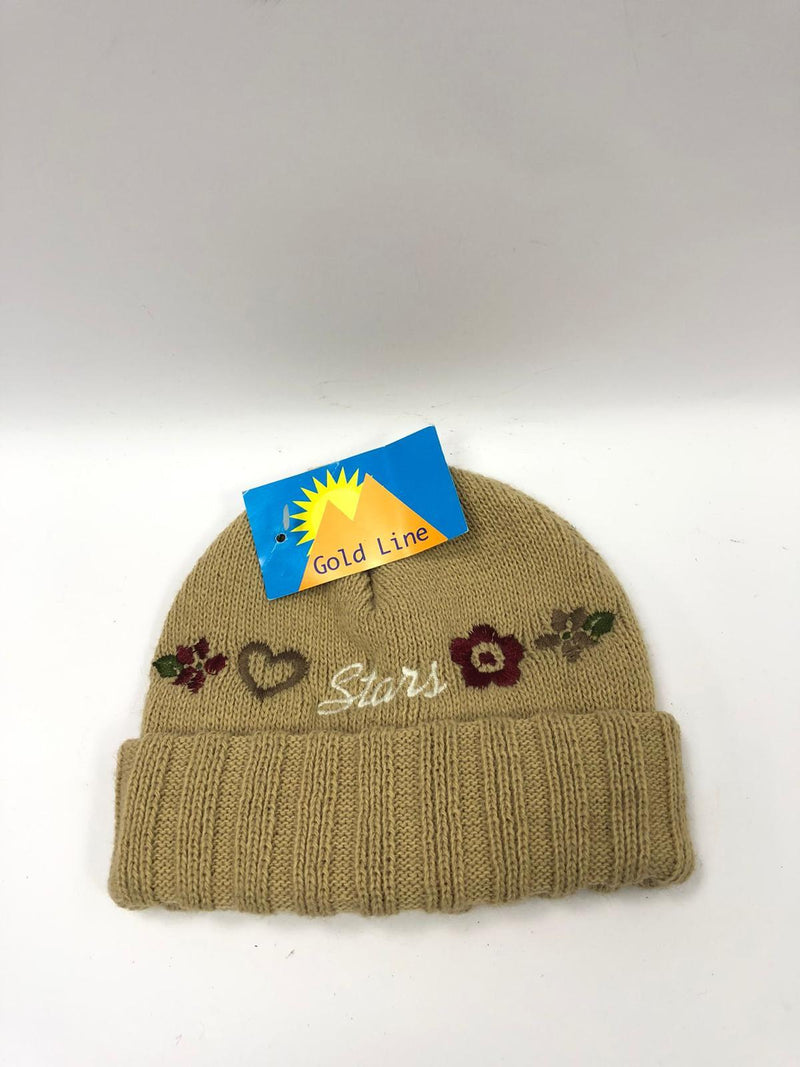 Cappello invernale bimba gold line beige