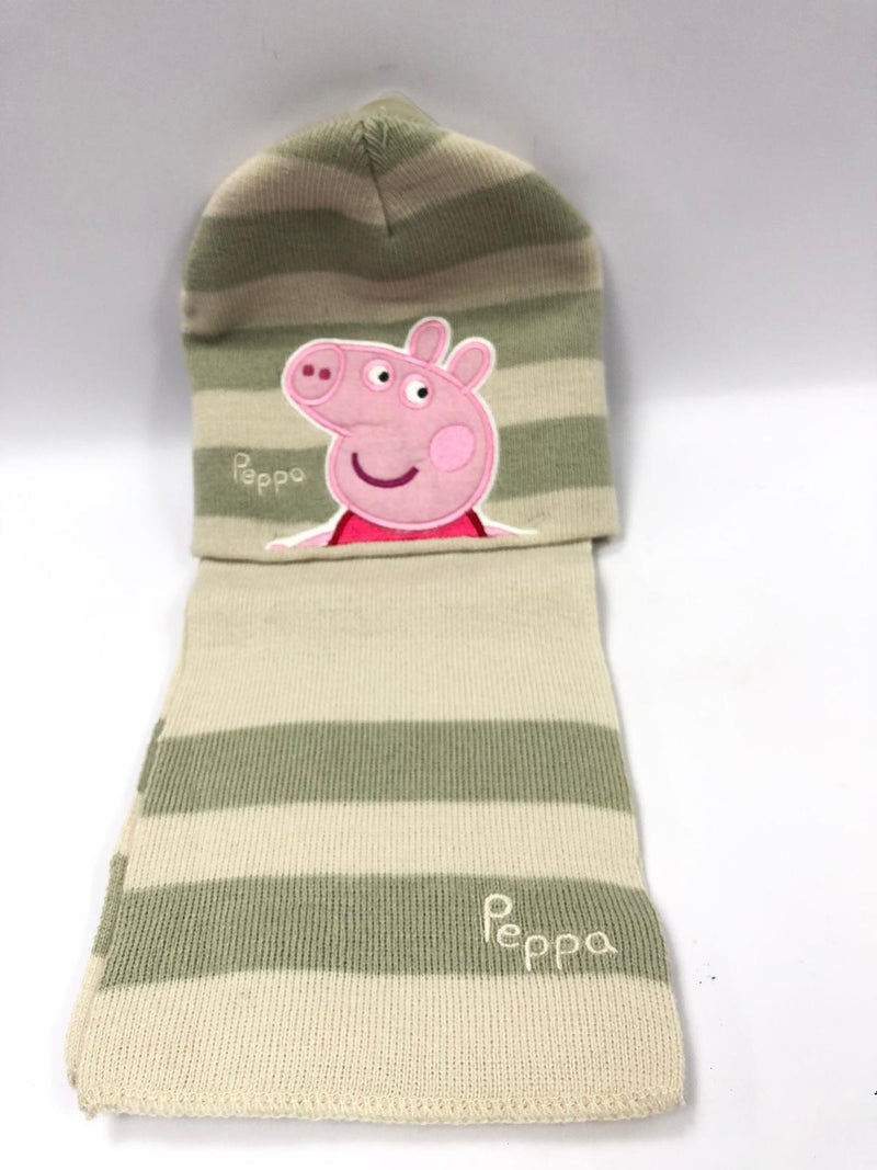 Coordinato cappello e sciarpa/ cappello e guanti bimba di peppa pig