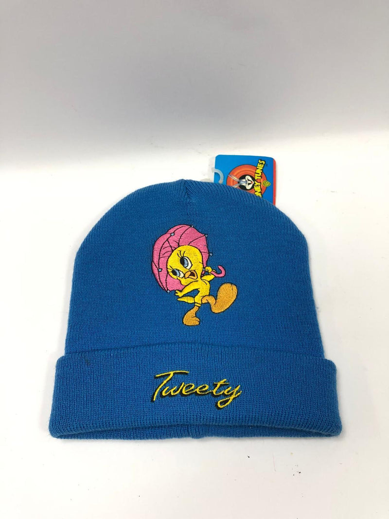 Cappello invernale bimba tweety  azzurro/ rosso