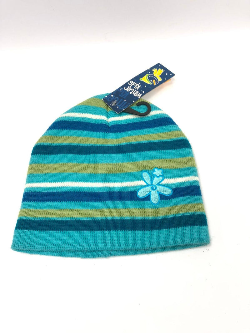 Cappello invernale bimba azzurro e verde