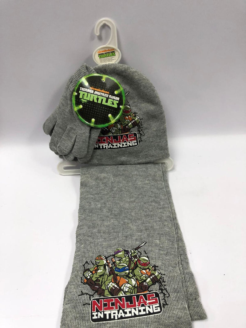 Coordinato cappello, sciarpa e guanti bimbo tartarughe ninja