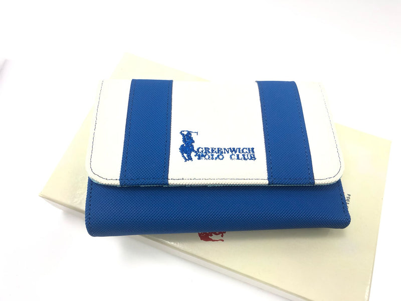 Portafoglio donna greenwich piccolo blu e bianco/ blu e beige