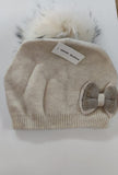 Cappello invernale donna con fiocco gemis bijoux panna