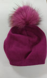 Cappello invernale gemis bijoux donna con pon pon fucsia