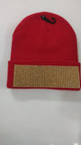 Cappello invernale donna con banda di brillantini gemir nero/grigio/rosso/bordeaux/ bianco