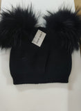 Cappello donna invernale gemis bijoux doppio pon pon nero