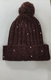 Cappello donna gemir marrone con brillantini e filamenti color oro