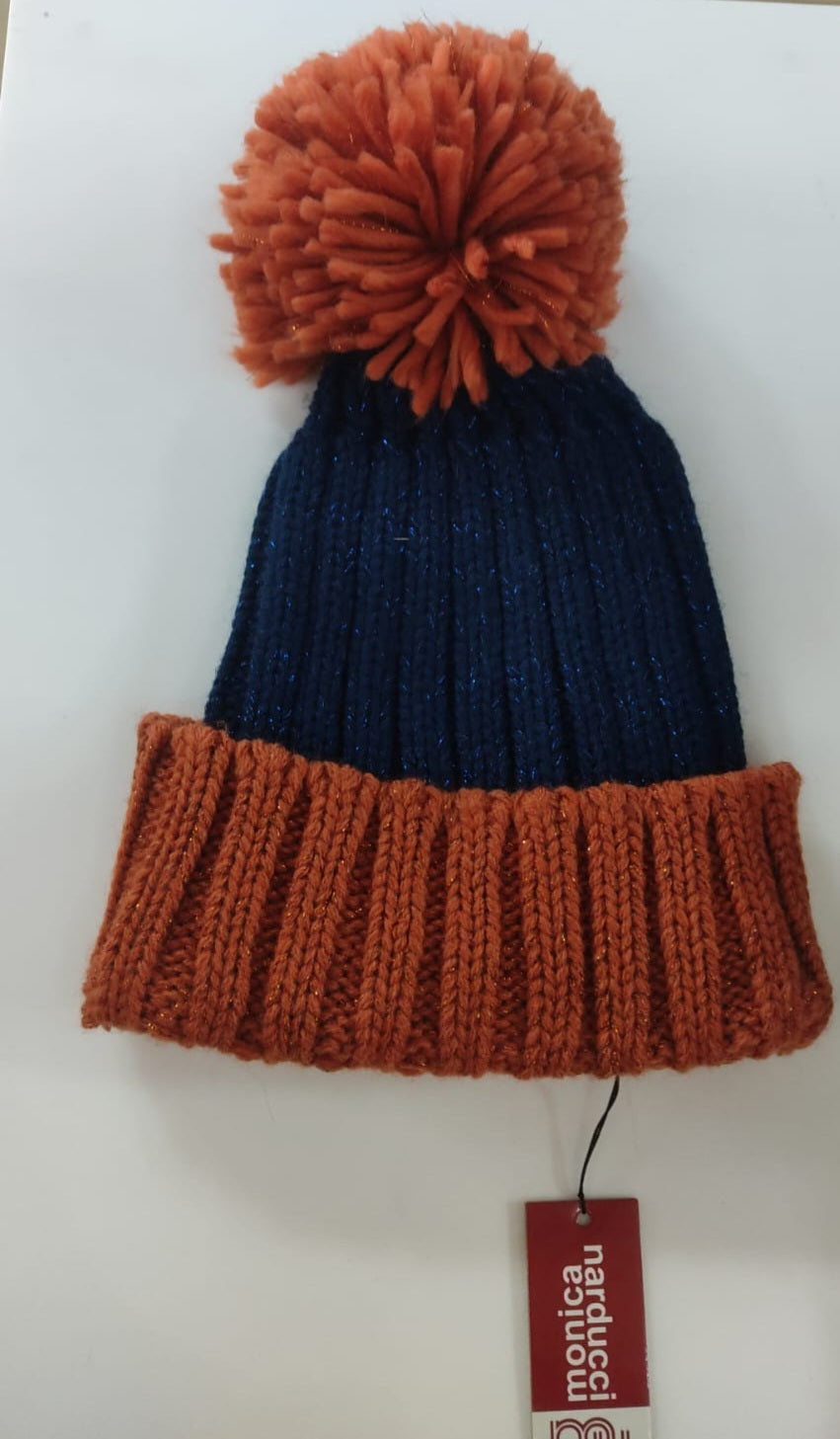 Cappello donna Monica narducci blu e arancio