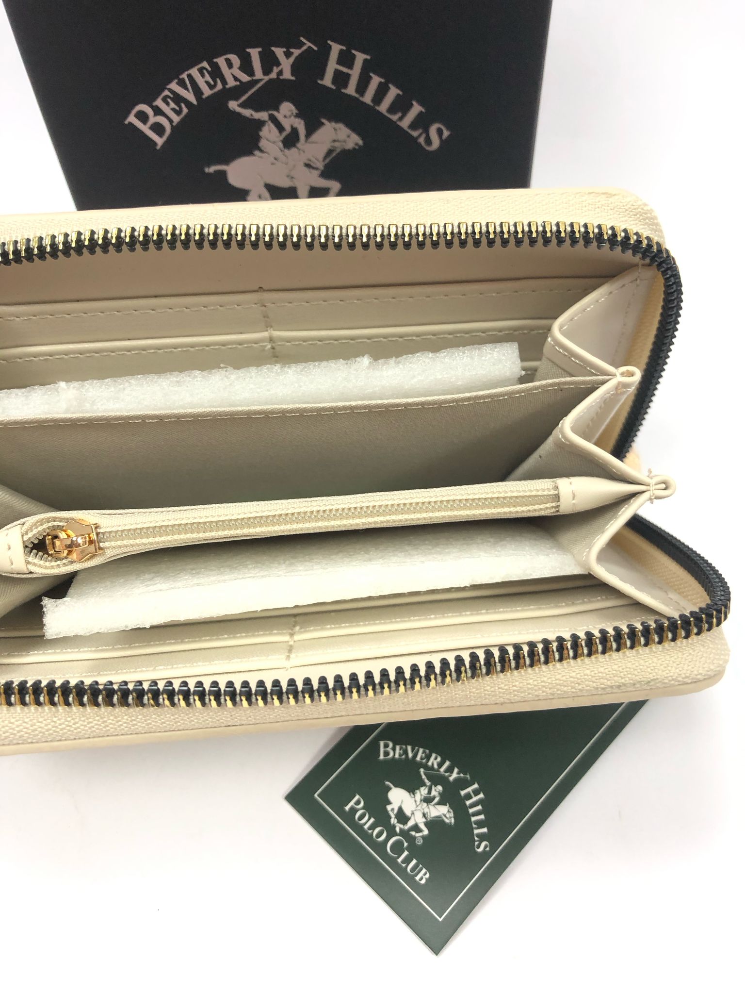 Portafoglio donna di beverly hills polo club bh-4140 beige / nero/ cuoio / bianco