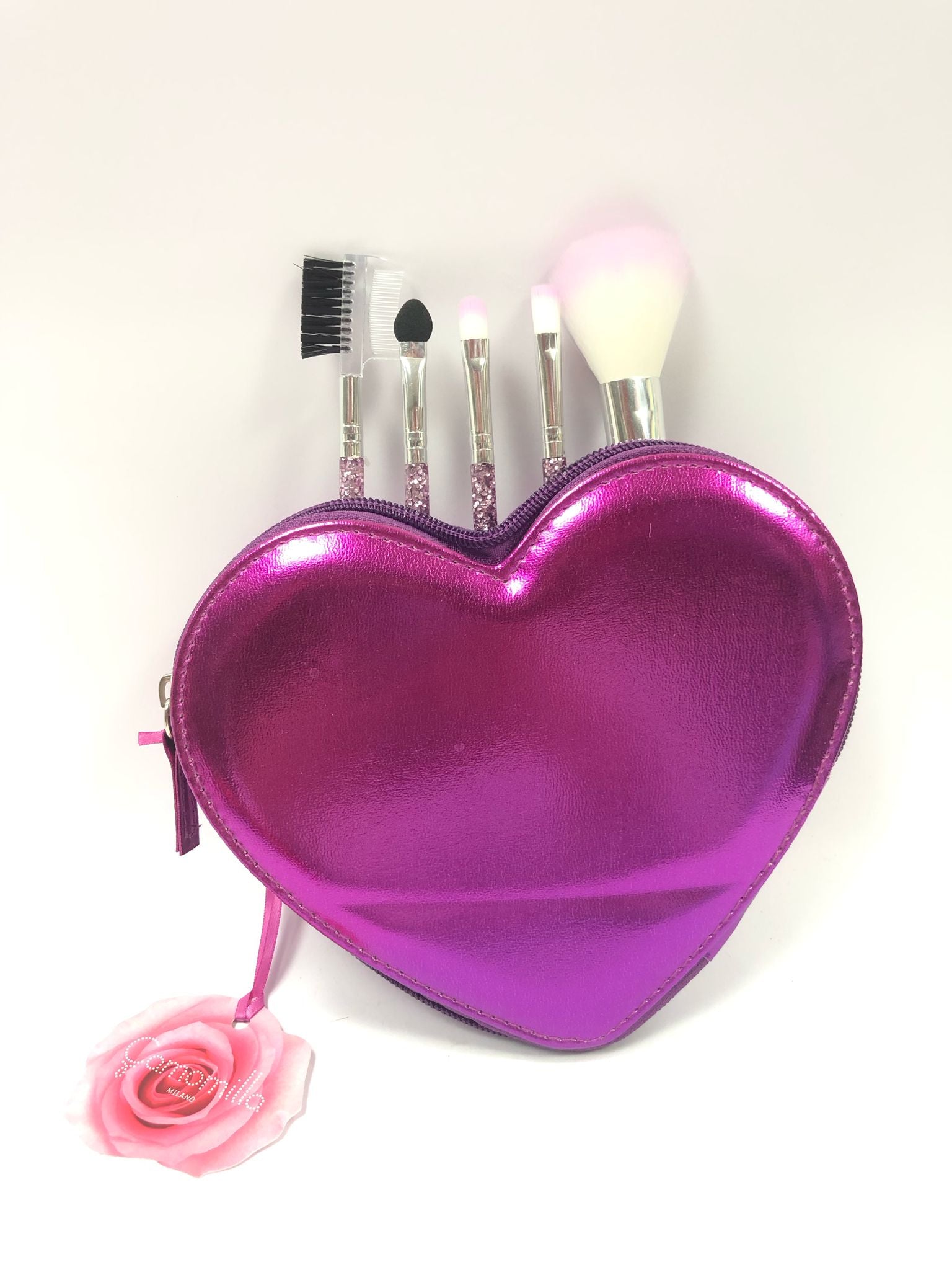 Camomilla milano set pennelli trucco cuore oro/rosso/ viola