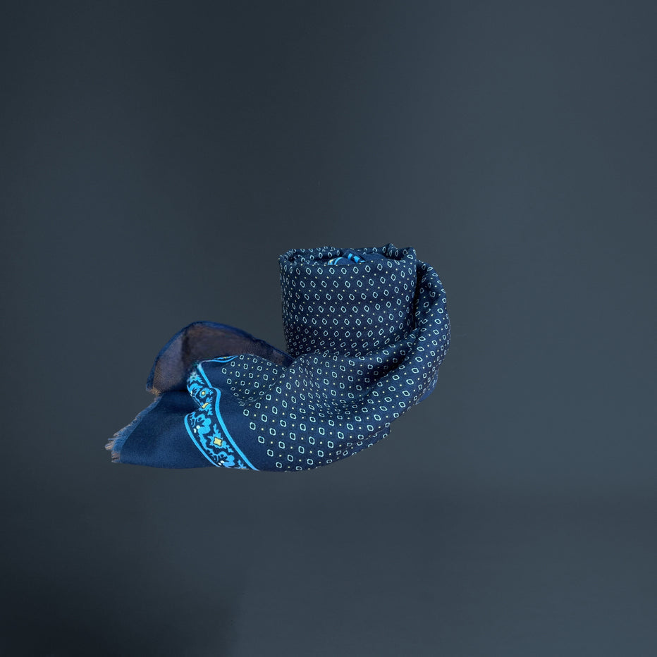 VICOLIVENTI sciarpa uomo fantasia BLU/CELESTE