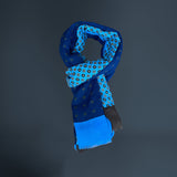 VICOLIVENTI sciarpa UOMO fantasia BLU/MARRONE/CELESTE