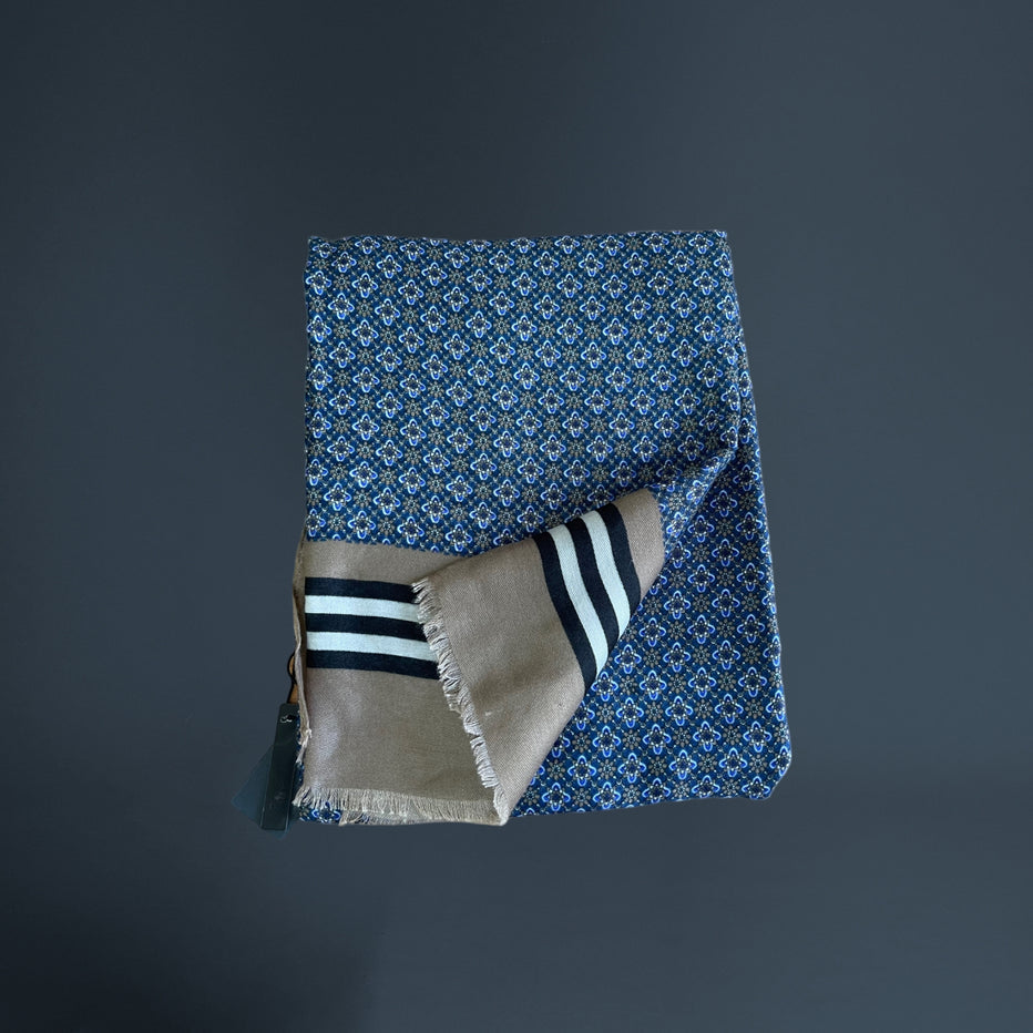 VICOLIVENTI sciarpa uomo fantasia BLU/GRIGIO