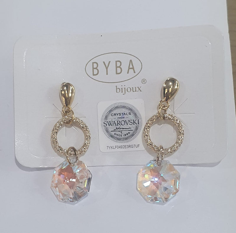 orecchini con swarovsky pendente di byba bijoux