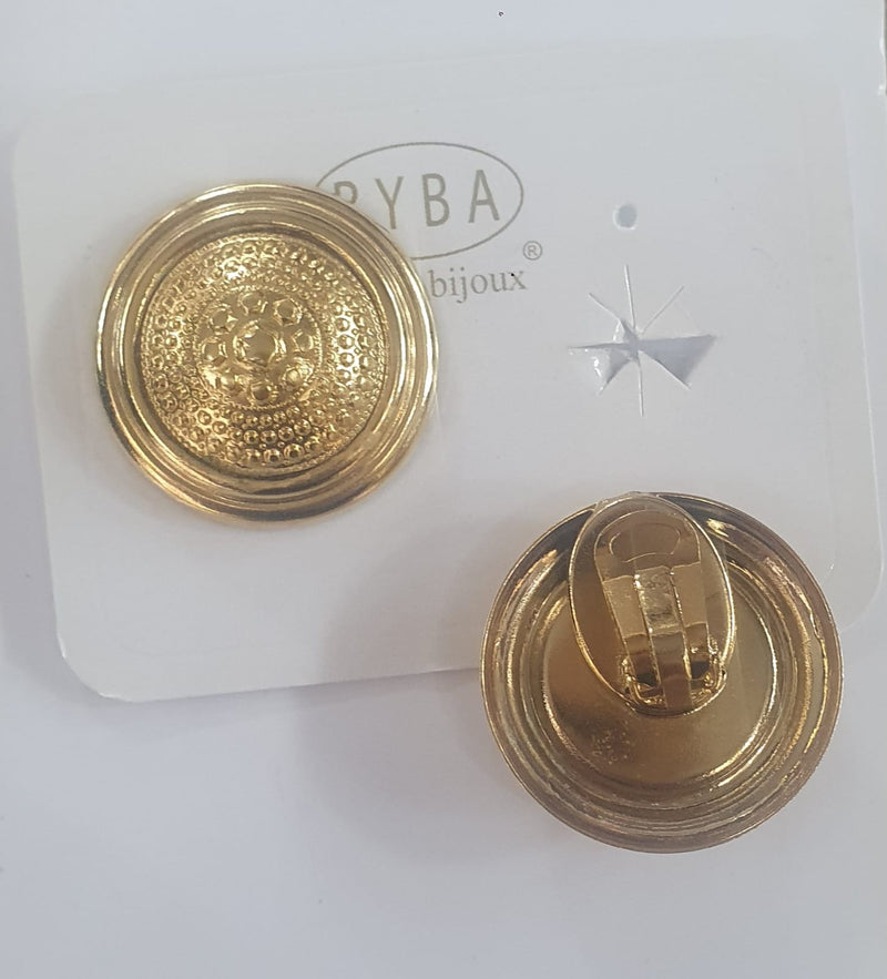 orecchini clip bottone oro di byba bijoux