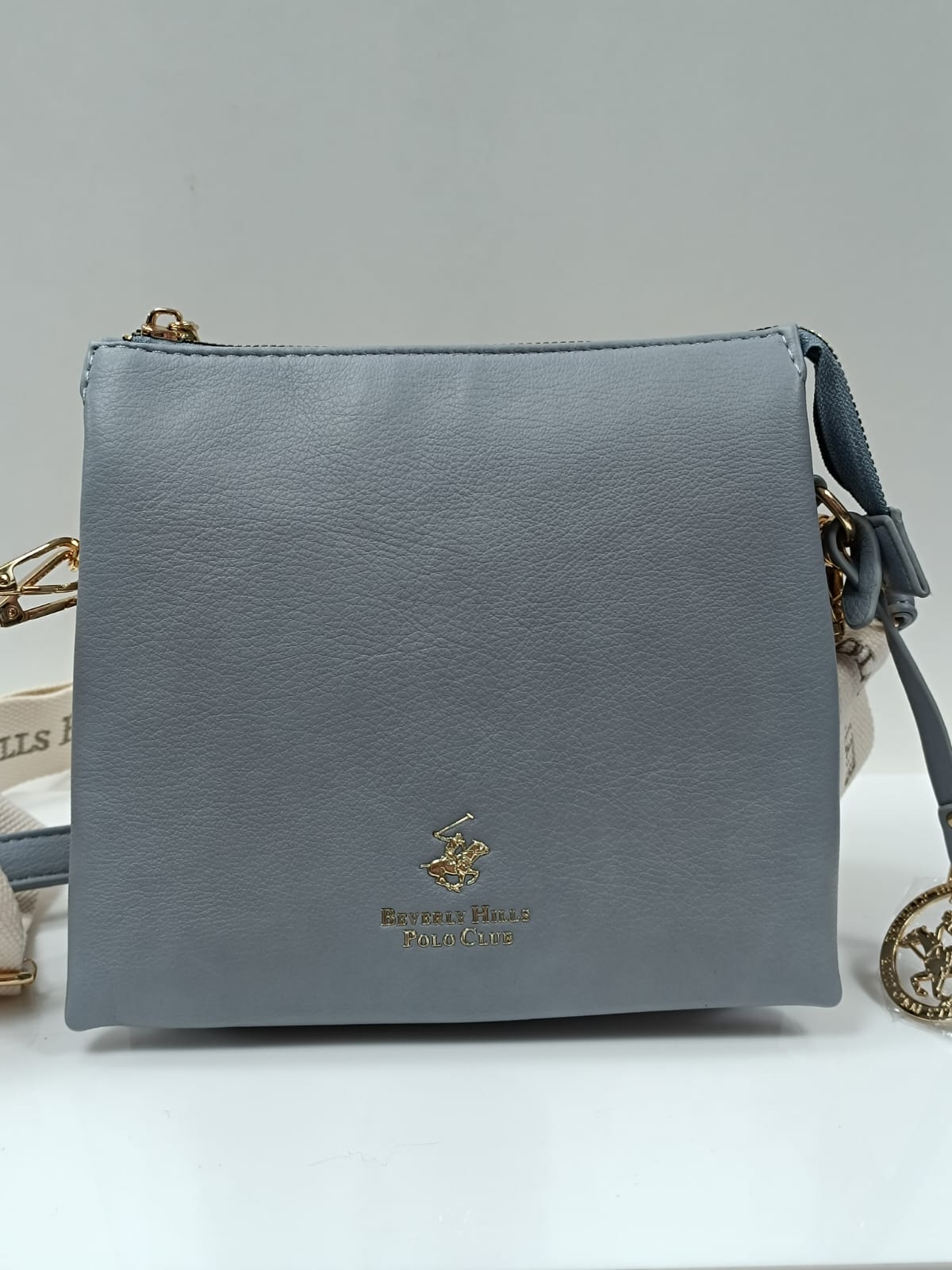 borsa donna di beverly hills polo club bh-3643 azzurra/ bianca