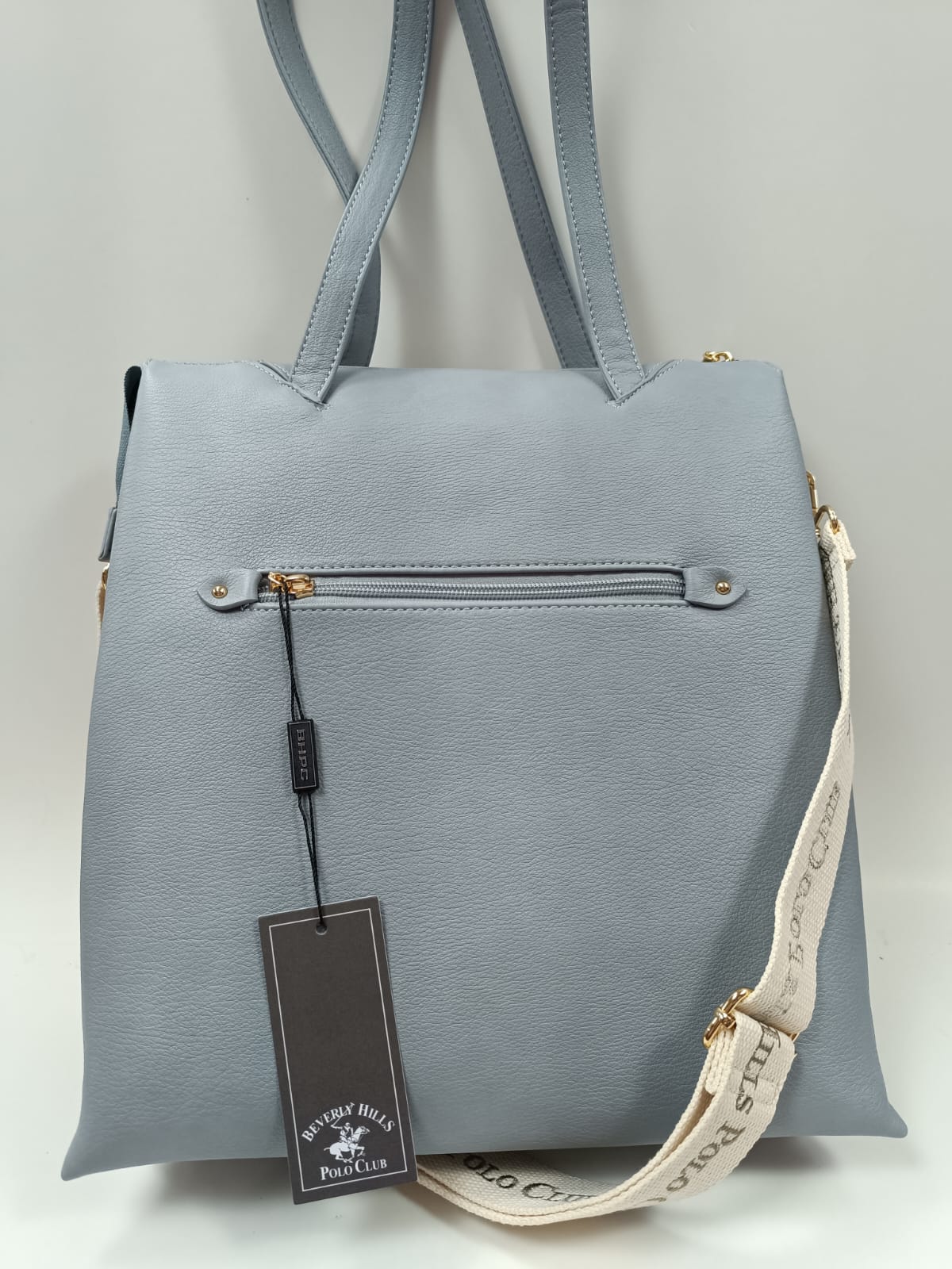 borsa donna a spalla/ tracolla di beverly hills polo club bh-3640 bianco/ azzurro