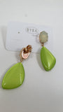 coordinato di bracciale e orecchini di byba bijoux verde/ beige