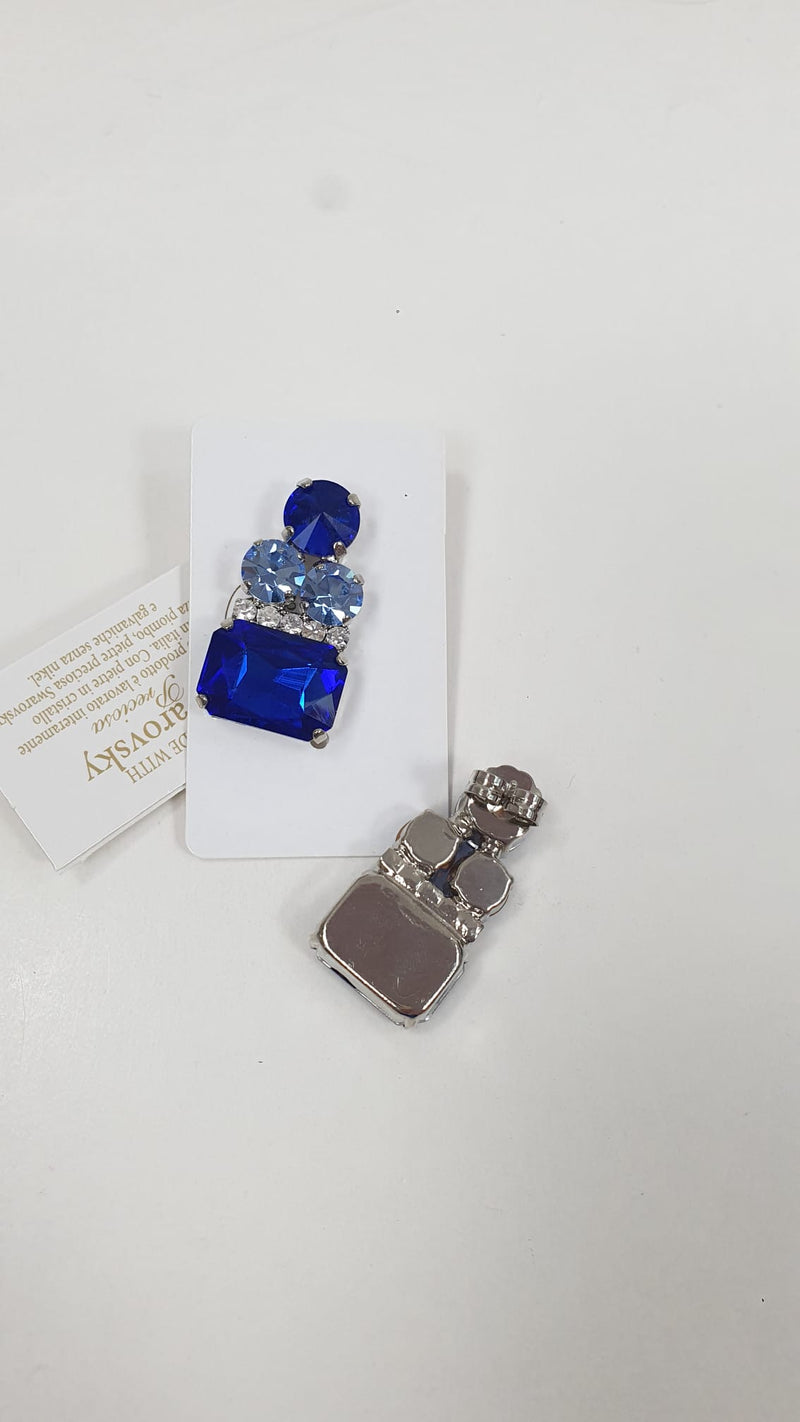 coordinato di orecchini, collana e anello di trik bijoux nero/ verde/ blu/ oro/ argento