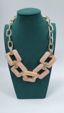 coordinato di collana e bracciale di byba bijoux rosa/ marrone