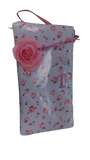 Pochette donna di  camomilla milano cod. 59087 celeste con fiori rosa
