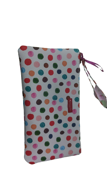pochette donna di camomilla milano cod. 59087 bianca a pois colorati