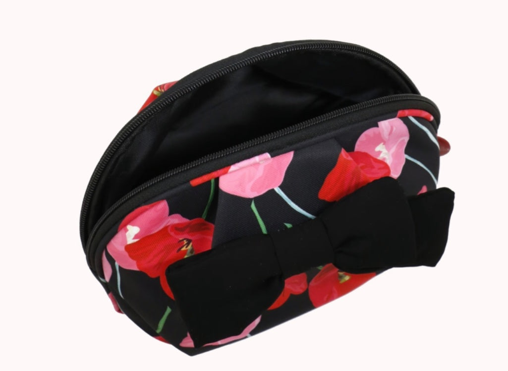 Beauty case/ Pouch L nero papaveri e pois di camomilla Milano cod. 58988
