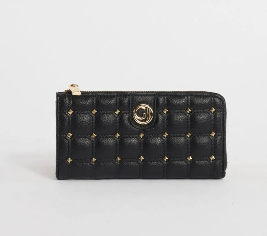 Portafoglio donna matelasse com borchie di gaudì V3AI-11284 nero/ bianco