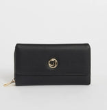 Portafoglio donna in similpelle con patta di gaudì V3AI-11351 nero/ marrone/ cuoio