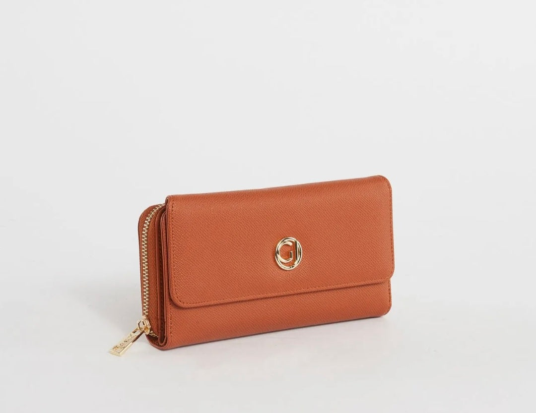 Portafoglio donna in similpelle con patta di gaudì V3AI-11351 nero/ marrone/ cuoio