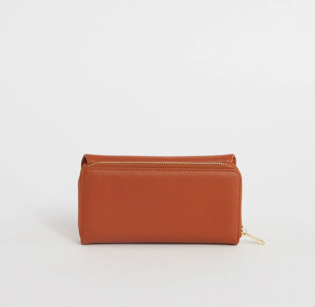 Portafoglio donna in similpelle con patta di gaudì V3AI-11351 nero/ marrone/ cuoio