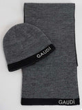 Berretto uomo beanie e sciarpa coordinato di gaudì V3AI-11462 grigio