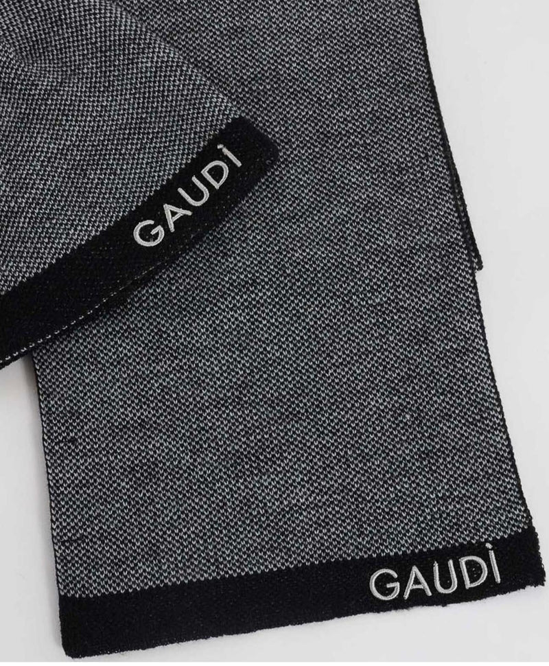 Berretto uomo beanie e sciarpa coordinato di gaudì V3AI-11462 grigio