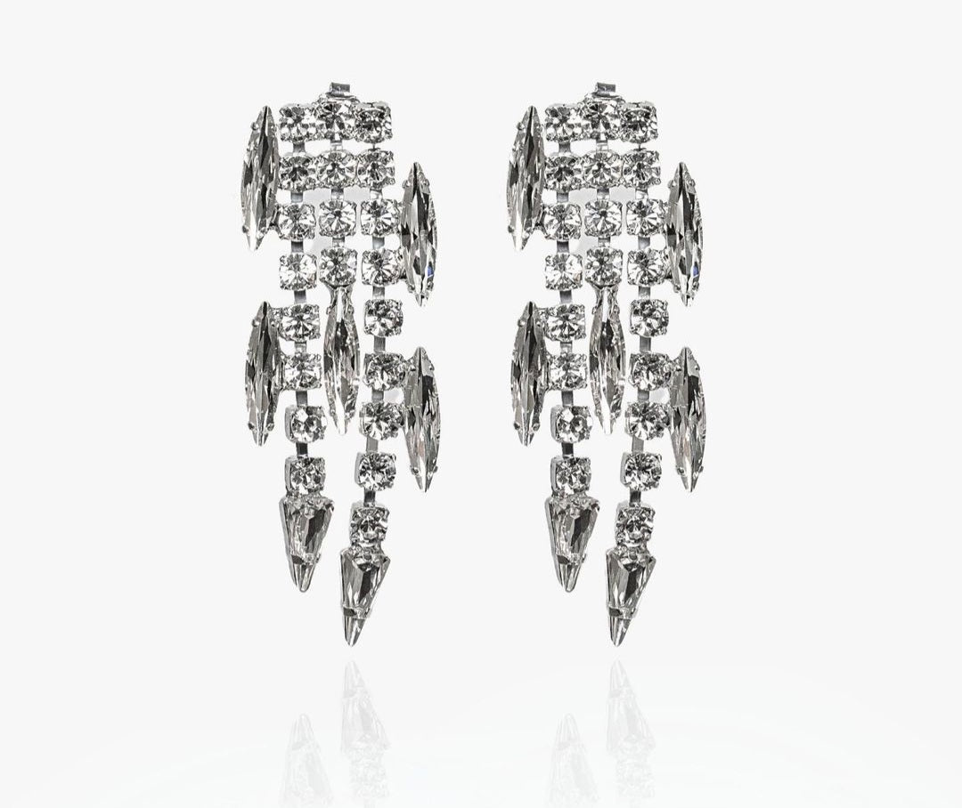 Orecchini curtia di trik bijoux a clip pendenti argento