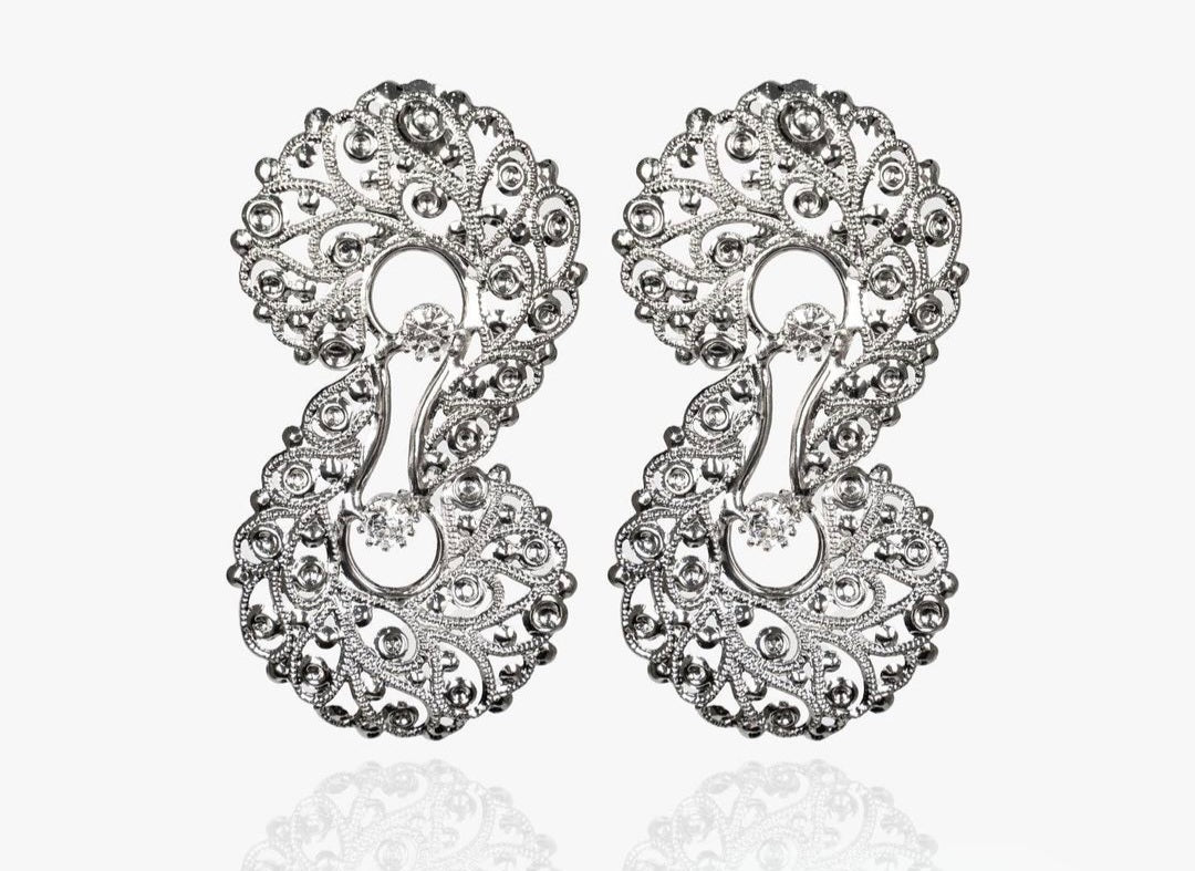 Orecchini catula di trik bijoux color argento