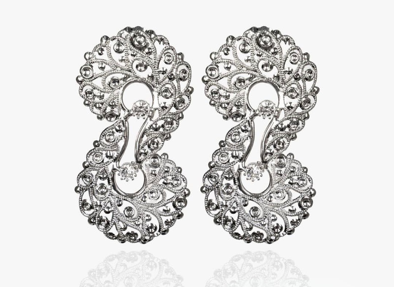 Orecchini catula di trik bijoux color argento