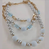 Coordinato collana e orecchini di byba bijoux azzurra