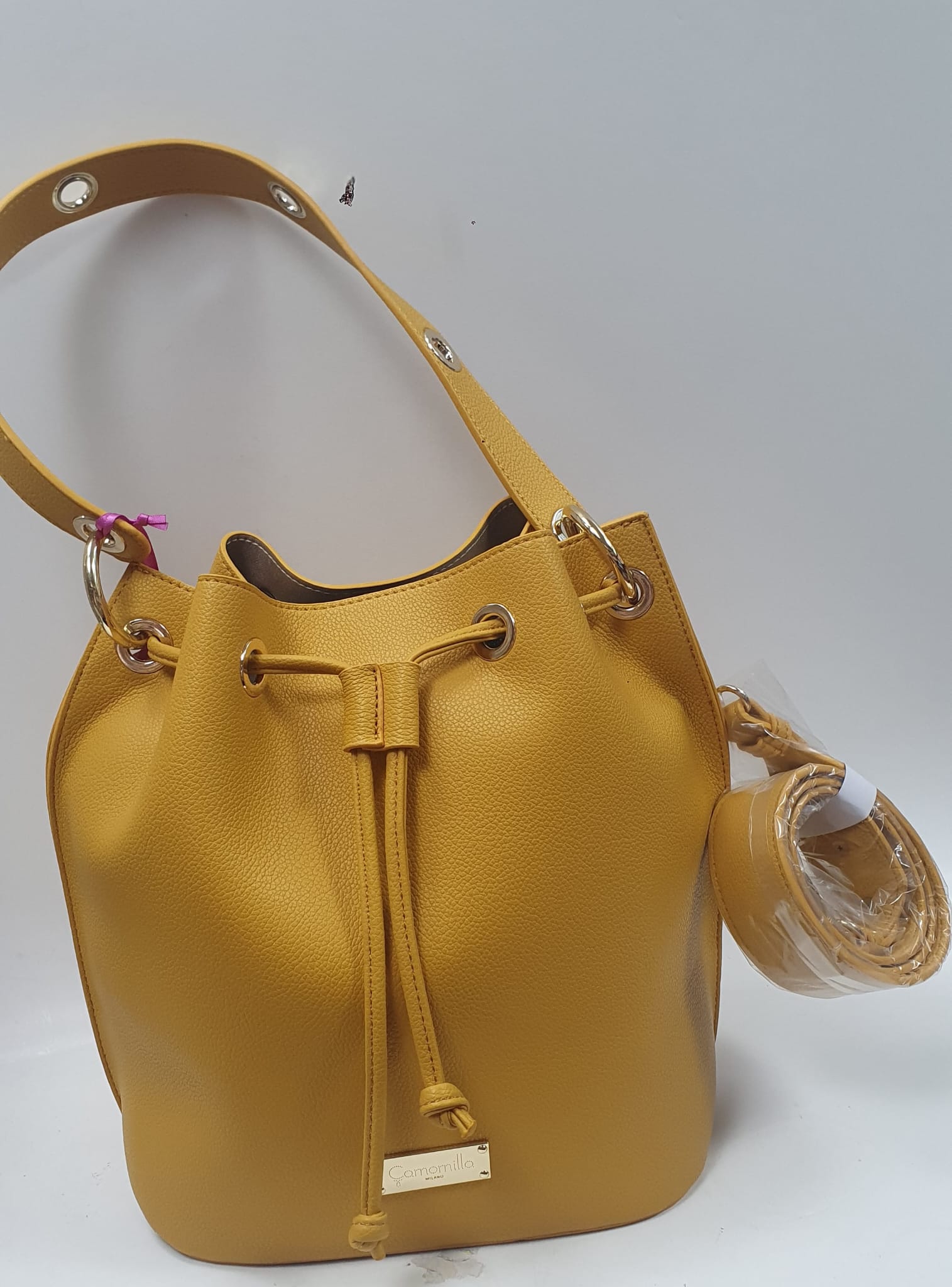 borsa bauletto donna di camomilla milano cod.01089 gialla/ rossa